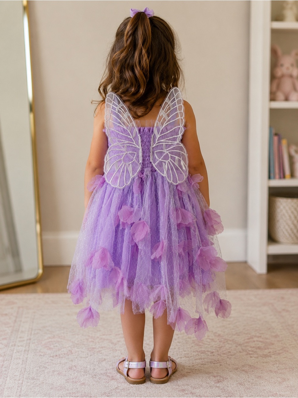 Purple Fairy Wing Tulle Costume Dress for Kids